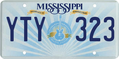 MS license plate YTY323