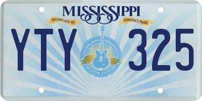 MS license plate YTY325