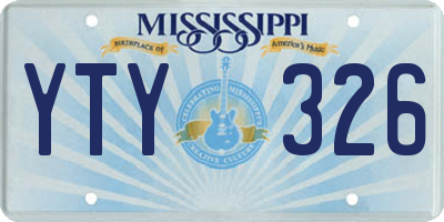 MS license plate YTY326