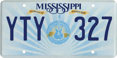 MS license plate YTY327