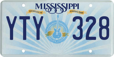 MS license plate YTY328