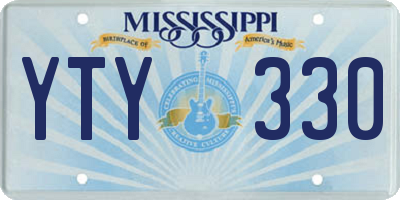 MS license plate YTY330