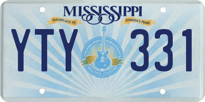 MS license plate YTY331
