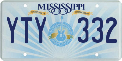 MS license plate YTY332