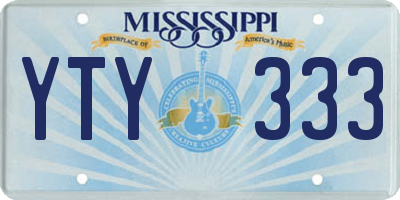 MS license plate YTY333