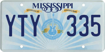 MS license plate YTY335