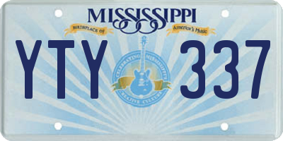 MS license plate YTY337