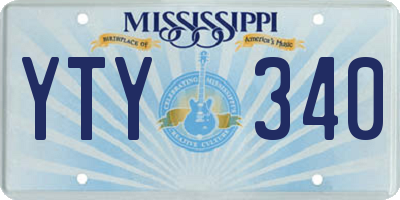 MS license plate YTY340