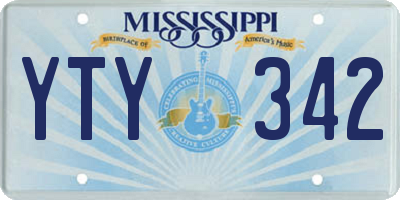 MS license plate YTY342