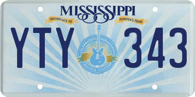 MS license plate YTY343