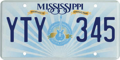 MS license plate YTY345