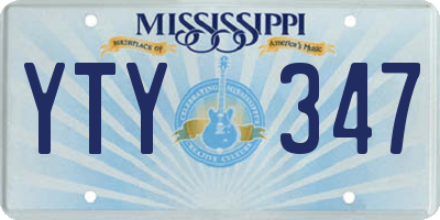 MS license plate YTY347