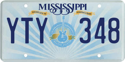 MS license plate YTY348