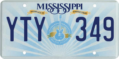 MS license plate YTY349