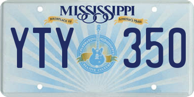 MS license plate YTY350