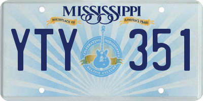 MS license plate YTY351