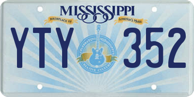 MS license plate YTY352