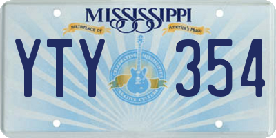 MS license plate YTY354