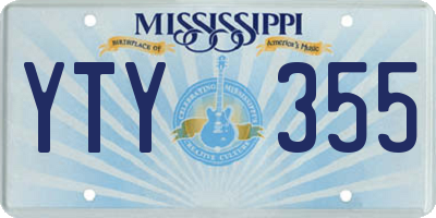 MS license plate YTY355