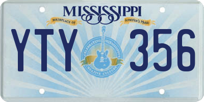 MS license plate YTY356