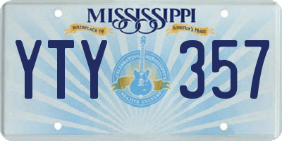 MS license plate YTY357