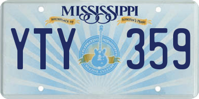 MS license plate YTY359