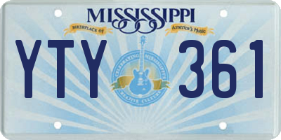 MS license plate YTY361