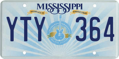 MS license plate YTY364