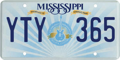MS license plate YTY365