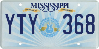 MS license plate YTY368