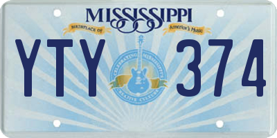 MS license plate YTY374