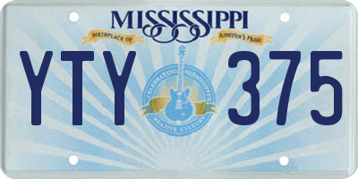 MS license plate YTY375