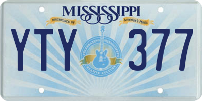 MS license plate YTY377