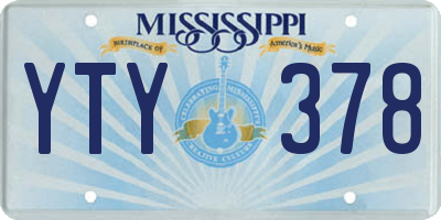MS license plate YTY378