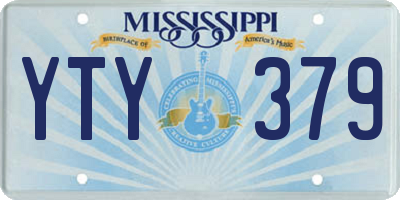 MS license plate YTY379