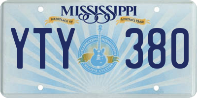 MS license plate YTY380