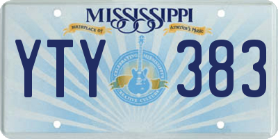 MS license plate YTY383