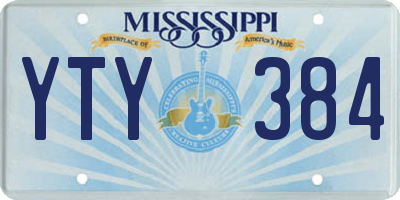 MS license plate YTY384
