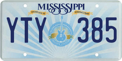 MS license plate YTY385
