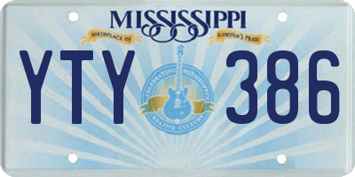 MS license plate YTY386