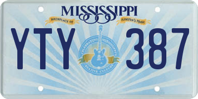 MS license plate YTY387