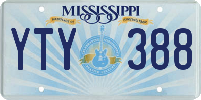 MS license plate YTY388