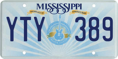 MS license plate YTY389