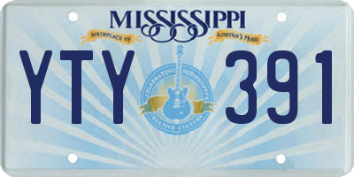 MS license plate YTY391