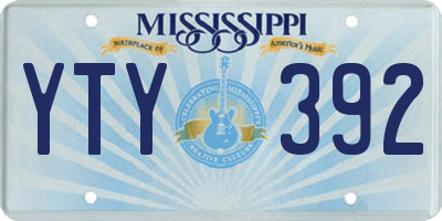 MS license plate YTY392