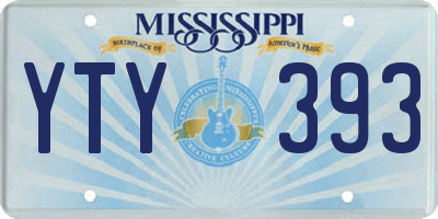 MS license plate YTY393