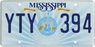 MS license plate YTY394