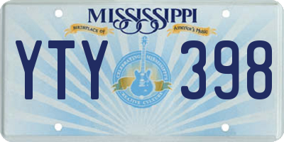 MS license plate YTY398