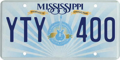 MS license plate YTY400