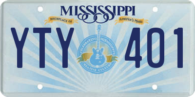 MS license plate YTY401